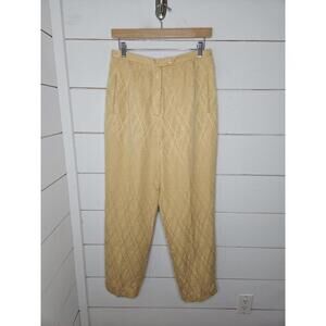 Vntg Travis Ayers Size 8/10 Golden Yellow pleated & tapered silk & linen pants